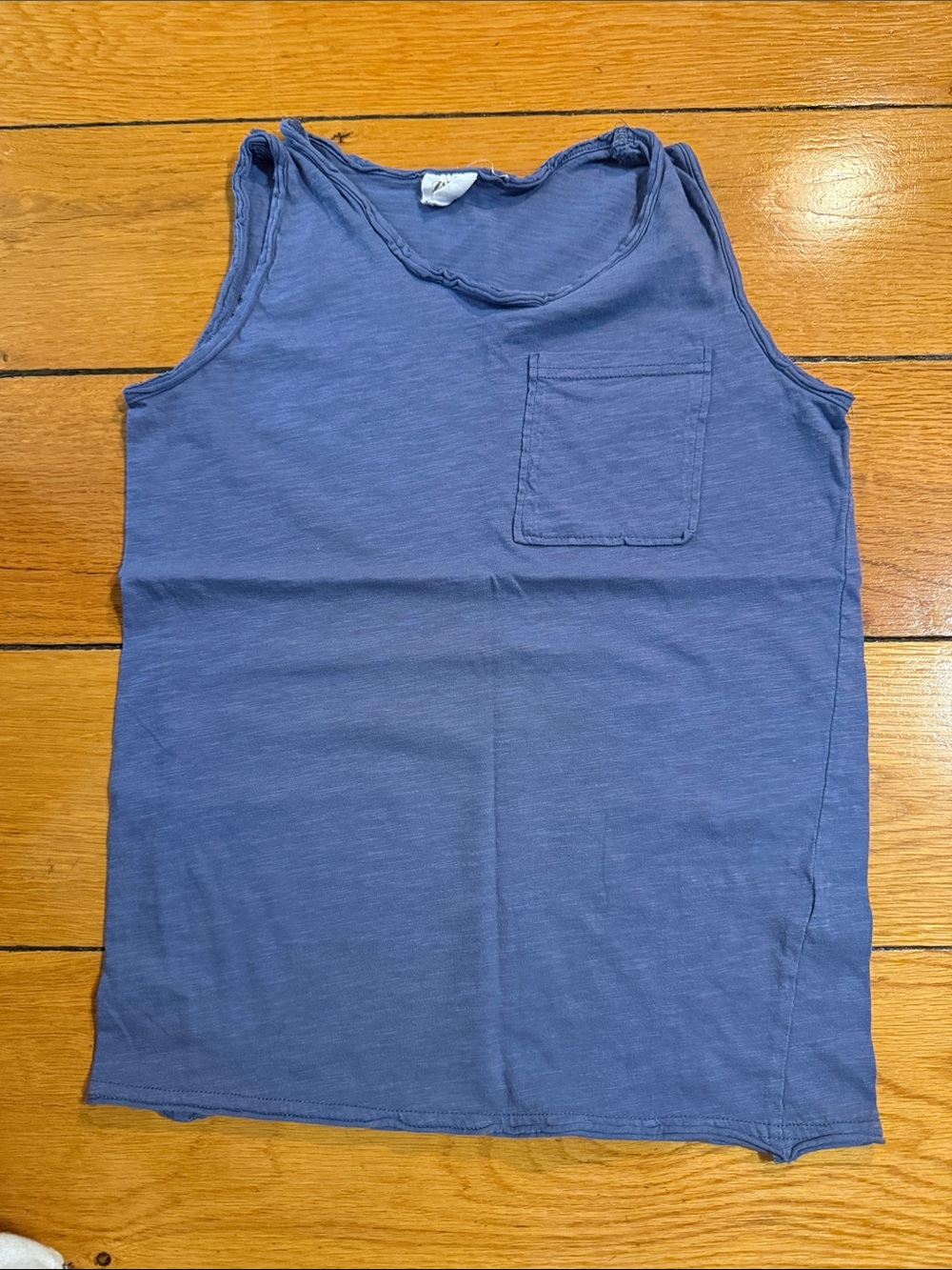 Zara Blue Kids Tank Top with Chest Pocket